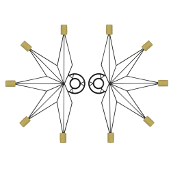 Abanicos de fuego 5 puntas Lotus - Par ▷ Comprar en 441Malabares