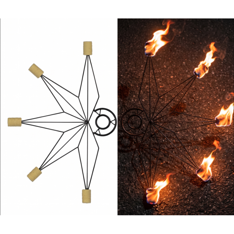 Comprar abanicos de fuego Nautical de cinco puntas profesional | 441malabares