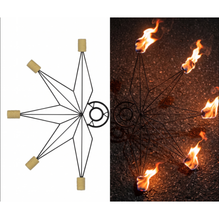 Comprar abanicos de fuego Nautical de cinco puntas profesional | 441malabares