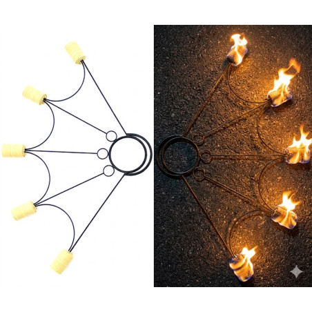 Abanicos de fuego 5 puntas Spider - Par ▷ Comprar en 441Malabares