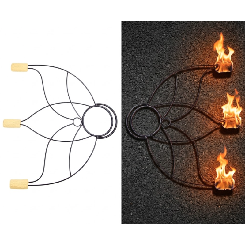 Abanicos de fuego 3 puntas Lotus - Par ▷ Comprar en 441Malabares