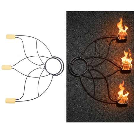 Abanicos de fuego 3 puntas Lotus - Par ▷ Comprar en 441Malabares