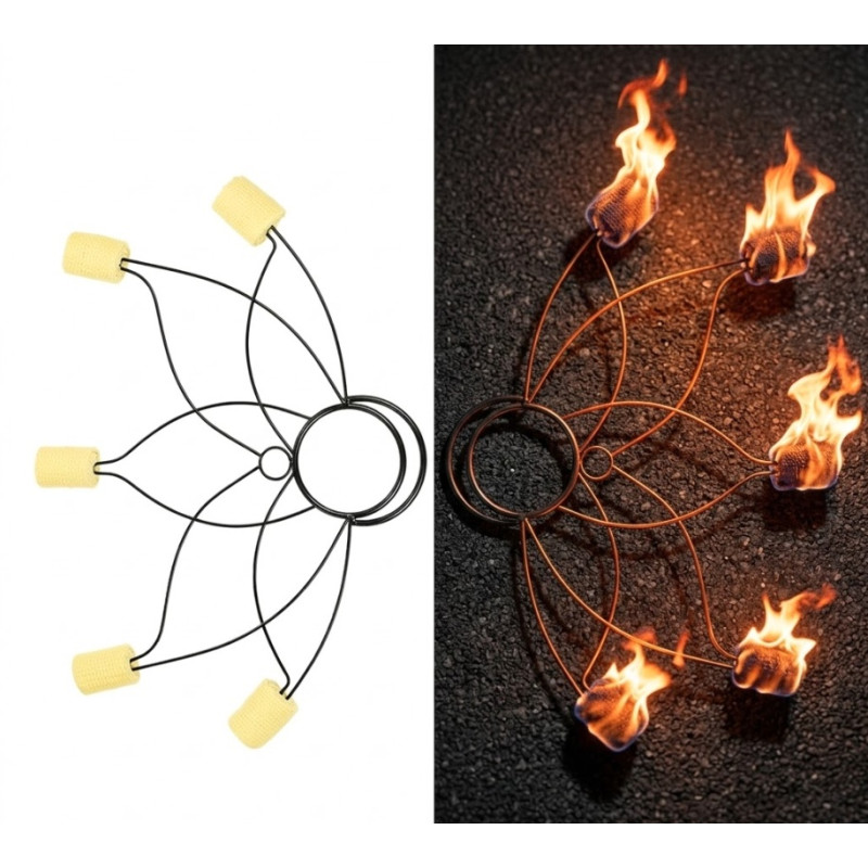 Abanicos de fuego 5 puntas Lotus - Par ▷ Comprar en 441Malabares