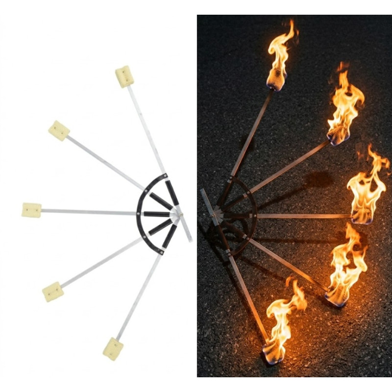 Abanicos Plegables de fuego 5 puntas - Par ▷ Comprar en 441Malabares